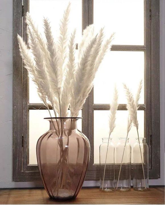 15 Pcs Natural Dried Flowers Bohemian Style 45cm Long Dried Flowers Bohemia Flower Bouquet Home Decor for Living Room
