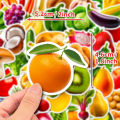 50PCS Vivid Fruit & Vegetables(Grape Cherry Carrot Broccoli) Stickers Pack ,Waterproof Vinyl Stickers for Laptop phone. 