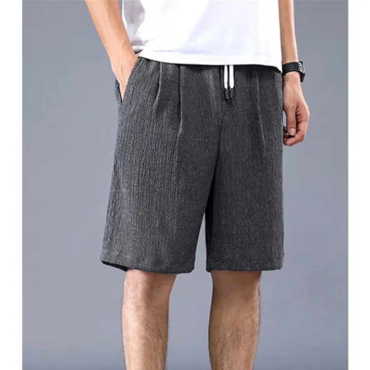 Sleeping%20Pants%20Ice%20Silk%20Shorts%20Men%20Casual%20Shorts%20Loose%205-Minute%20Pants%20Solid%20Youth%20Home%20Shorts%20Elastic%20Waist%20Large%20Pajama%20Pants%20-%20Image%203