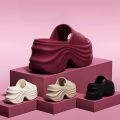 YNPO Solid Color EVA Platform Slippers Women Thick Sole Non Slip Beach Slides Sandals Lady Summer Soft Sole Wedge Heel Slipper. 