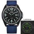 Man’s Luminous Fashion And Casual Versatile Canvas Strap Calendar Quartz Watch Basic Simple No Waterproof Black Round Dial Reloj. 