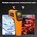 Digital Infrared Thermometer Non-contact Pyrometer Laser Temperature Meter Imager Hygrometer IR Termometro Color LCD Light Alarm. 