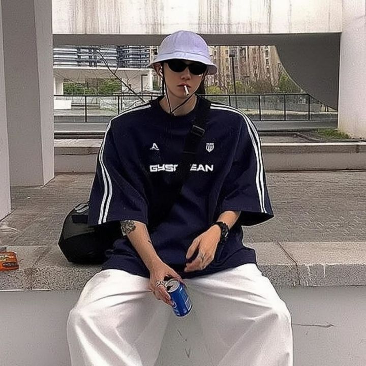 Proman-men's%20sports%20short%20sleeve%20T-shirt%20loose%20American%20street%20style%20short%20sleeve%20casual%20sports%20style%20tee%20-%20Image%206