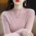 Solid Half Turtleneck Knit Sweater Women Autumn Winter Korean Long Sleeve Pullovers Fashion All Match Thick Warm Slim Jumper New. 