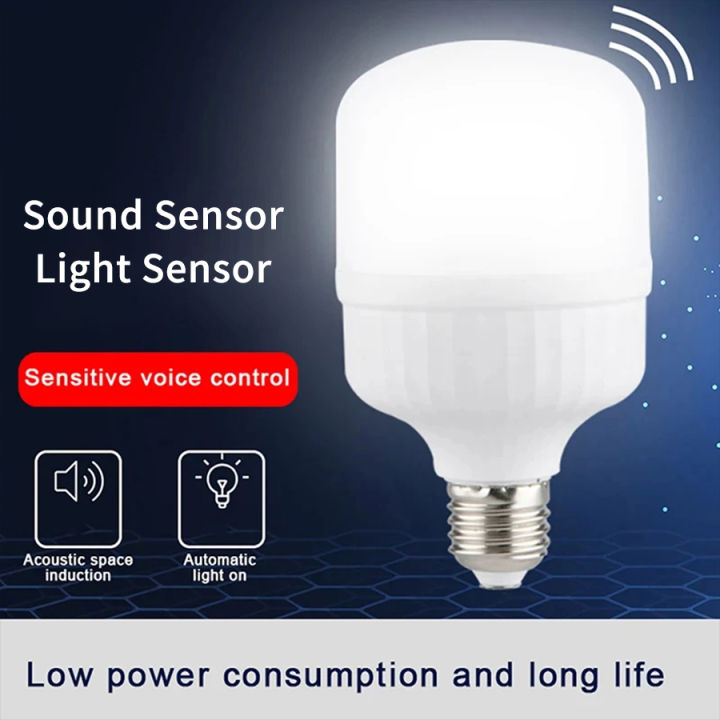 Sound Sensor E27 LED Bulb 220V Auto On/Off Non Flicker High Brightness ...