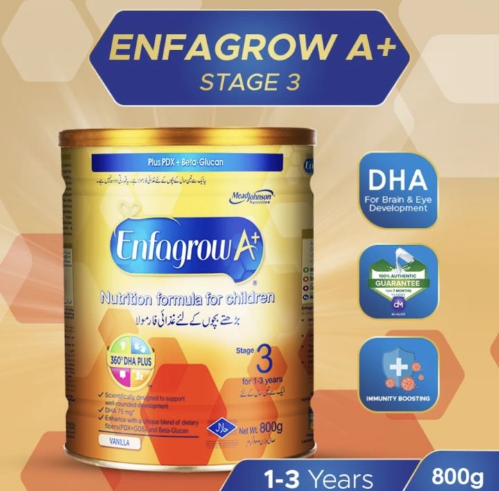 Enfa grow A+ Stage 3 Baby Formula Milk Powder 1 to 3 Years 800g m