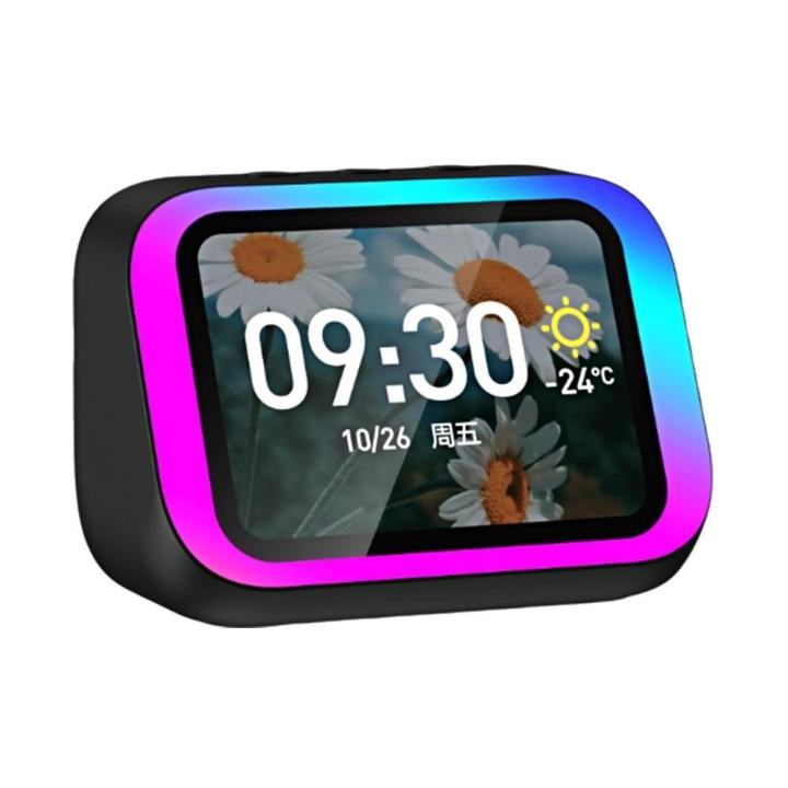 Smart Alarm Clock Bluetooth Speaker RGB Night Light Weather Temperature ...