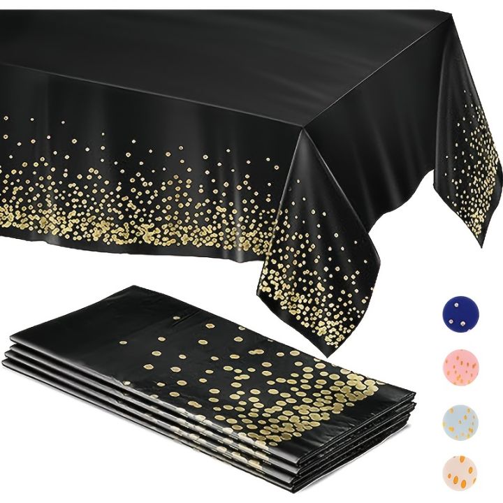 Elegant Dot Disposable Tablecloth, 137 X 274cm - Ideal for Birthday Parties Weddings Youngsters Showers and Special Occasions