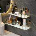 Washroom storage and cosmetics storage tray. 