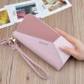 Womens Clutch Wallet Womens Long Korean Style Contrast Color Stitching Zipper Tassel Large Capacity Wallet Phone Bag. 