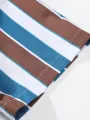 Men's Summer Short Sleeve Printed Shirt Thin Beach Shirt Men's Clothing Casual Striped shirt. 