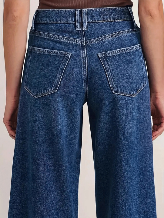 "Women%E2%80%99s%20Deep%20Blue%20Wide%20Leg%20Jeans%20-%20Stylish%20Denim%20Trousers%20for%20Comfort%20and%20Versatility%20-%20Image%205