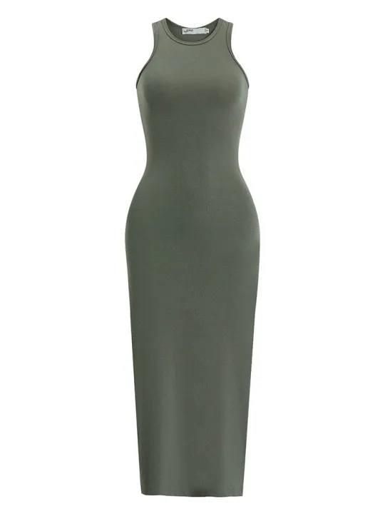 2026%20Summer%20New%20Ins%20Hot%20Girl%20Open%20Back%20%20Bodycon%20Cami%20Dress%20Slim%20Fit%20Women%20Midi%20Dresses%20Solid%20O-neck%20Sleeveless%20Frock%20-%20Image%205