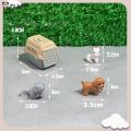▶2/4Pcs Realistic Mini Dog & Cat Cage With Door Miniature Dollhouse Pet House For Doll Accessories Mini Pets Habitat.