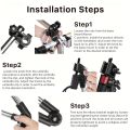 1Pc Adjustable stainless steel umbrella frame for wheelchairs and bicycles - Foldable design. 