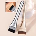 2PCS Ultra-thin one-line foundation brush, crescent-shaped mask brush, fluffy soft bristle professional beauty tool set.