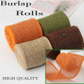 3M/Roll Burlap Wired Ribbon Roll Natural Jute Wrapping Burlap Ribbon For Christmas Crafts DIY Wedding Party Bows Trim Decoration.
