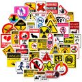 Warning Signs Stickers [50pcs] Bans Cautions Directions Stickers for Helmet Water Bottle Laptop Phone Skateboard Travel. 
