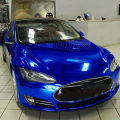 Premium Stretchable Blue Chrome Mirror Vinyl Wrap Film Vinyl Roll Self Adhesive Decal Vehicle Car Wrapping. 