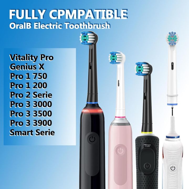 Black/White%20Replacement%20Brush%20Heads%20For%20Oral%20B%20Electric%20Toothbrush%20Advance%20Power%20Vitality%20Precision%20Clean%20Pro%20Health%20Triumph%203D%20-%20Image%204