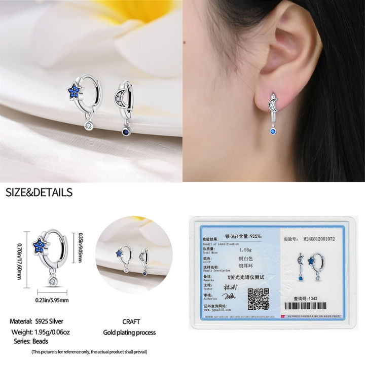 Women's%20Shiny%20925%20Sterling%20Silver%20Star%20Moon%20Sun%20Gold%20Original%20Design%20Trendy%20Earrings%20Fit%20Wedding%20Party%20Exquisite%20Jewelry%20%20-%20Image%205