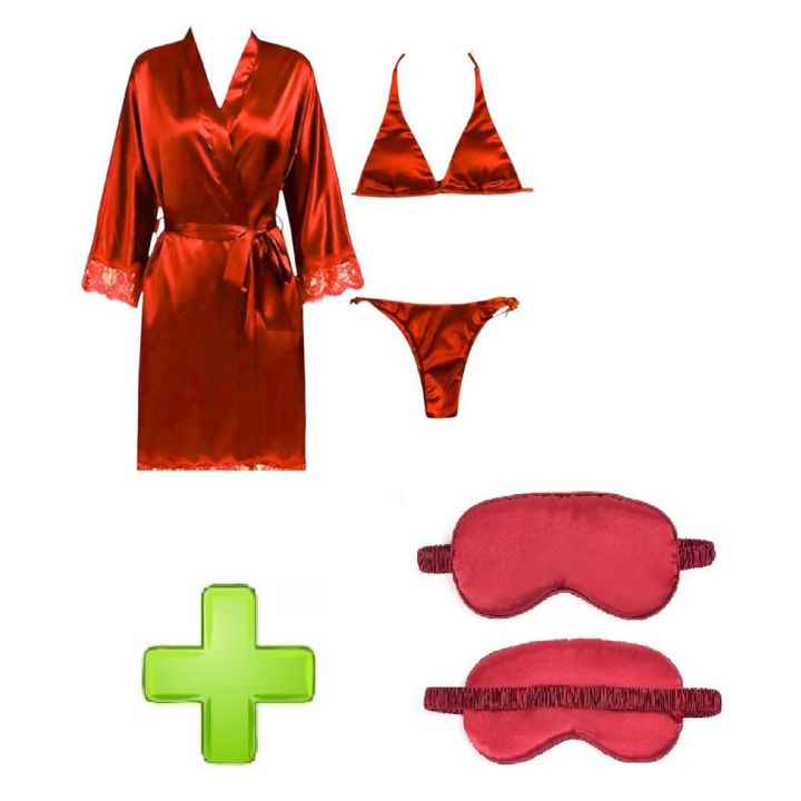 Nighty Beautiful Bridal Maroon / Hot Saxy Silk Long Gown / Bridal Night Suit / Nightwear / Sleepwear / Night Dress.005