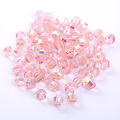 50pcs 8mm Pink/White AB Glass Crystal Watermelon Loose Beads DIY Bracelet Jewelry Making Clothing Accessories. 