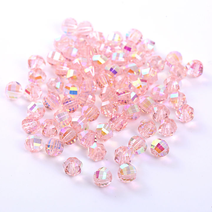 50pcs%208mm%20Pink/White%20AB%20Glass%20Crystal%20Watermelon%20Loose%20Beads%20DIY%20Bracelet%20Jewelry%20Making%20Clothing%20Accessories%20-%20Image%206