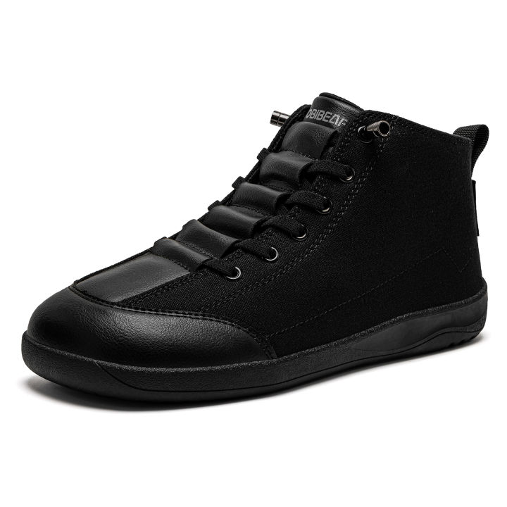 HOBIBEAR Women Mid-Top Canvas Shoes Unisex Barefoot Wide Toe Boots Minimalist Zero-DropTrail Running Sneakers