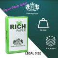 Rich Paper 70 Gsm Legal Size-5 Ream-2500 Sheets. 