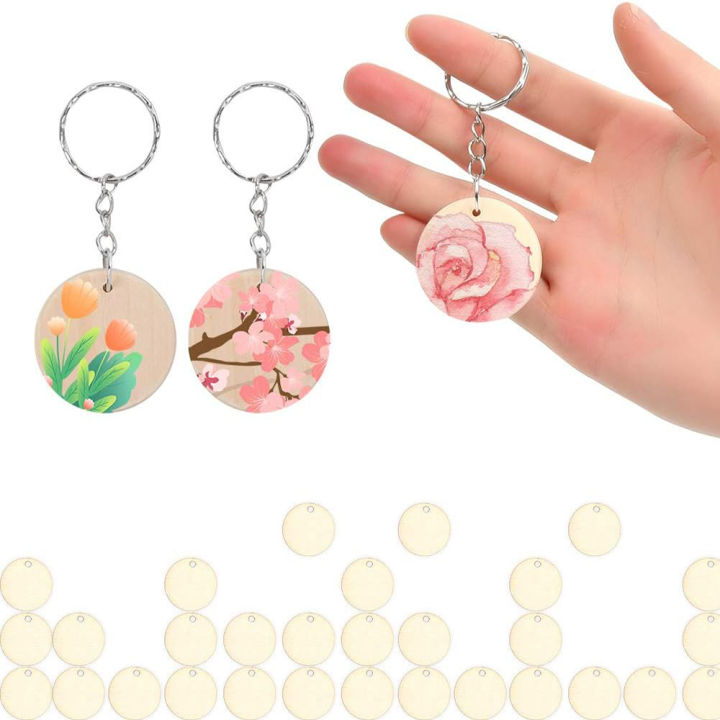 30PCS%20Round-Shaped%20Wooden%20Keychain%20Set%20with%20Unfinished%20Wood%20Chip%20Key%20Rings%20DIY%20Supplies%20for%20Craft%20Wholesale%20Accessories%20-%20Image%202