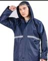 black raincoat with heavy tousar for men waterproof.