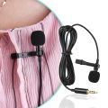 Portable Mini Lavalier Microphone Condenser Clip-on Lapel Mic Wired 3.5mm USB Microphones For Mobile Phone Laptop PC DSLR Camera. 