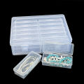 A plastic storage box with 12/14 adjustable dividers - suitable for storing jewelry, DIY crafts, small tools, and some candies. 