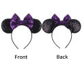 2026 Classical Mouse Ears Headband Embroidery 5" Sequins Dot Bow Hairband For Girls Featival Party DIY Hair Accessories.