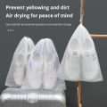 30 PCs woven shoes bag drawstring storage bag mouth tight bag Sun shoes small white dust-proof yellow air dry travel bag. 