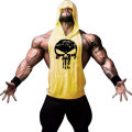 Fashionable and trendy men's summer personalized printed gym exercise and leisure comfortable and refreshing hooded vest. 