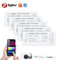 Zigbee Smart LED Controller works with RGBW CCT Single color RGBCCT RGB LED Strip COB /5050 /2835  DC12V 24V 5V with Tuya APP. 