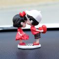 Couple Cute Ornaments for Car, Car Decoration Cute Cartoon Couples Action, Cartoon Car Dashboard Decorations, Cute Lovely Kiss C. 