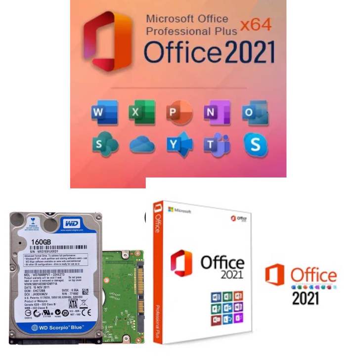 160GB LAPTOP Hard disk with Pre-Activated Office 2021 package collection (2.5 Hard Disk)