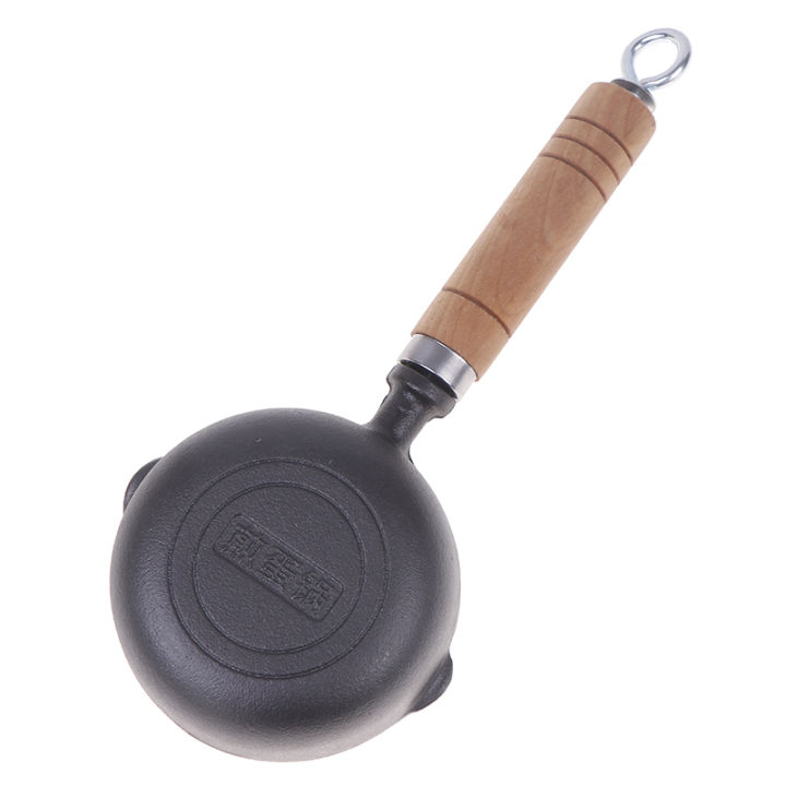 12CM Cast Iron Mini Egg Frying Pan With Pour Spout Nonstick Milk Pan Butter Melting Pot Gas Stove Induction Cooker Universal