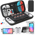 For Switch OLED Model Carrying Case 9 in 1 Accessories Kit for 2022 Nintendo Switch OLED Model  with Protective Case. 