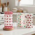 1roll Christmas Kitchen Paper Rolls - Thickened 3-Ply Heavy-Duty Disposable Cloths, Rags with Festive, Continuous Roll for Home. 