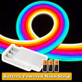 Neon LED Strip Battery Operated, 9Colors Neon Rope Lights With Battery Box Flexible DIY Design for Glow Neon Party Birthday. 
