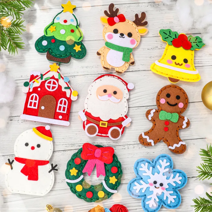 9-Piece%20DIY%20Christmas%20Sewing%20Material%20Pack%20for%20Beginners;%20Easy%20to%20Make%20Christmas%20Tree%20Ornaments%20Including%20Gingerbread%20Man,%20Reind%20-%20Image%203