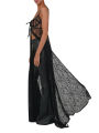 Women‘s Elegant Glitter Sheer Beach Cover Up Dress Sleeveless Sequin Maxi Dress with Side Split Midi Beach Smock  Black  Vintage. 