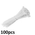100pcs Cable 100mm (4 inches) Reusable Standard Self-locking Plastic Nylon Wire Zip String Tie White. 