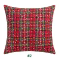 45x45cm Square Pillow Cases Christmas Scottish Tartan Plaid Cushion Covers Bed Sofa Pad Party Decor Snowflake Throw Pillow Cover. 