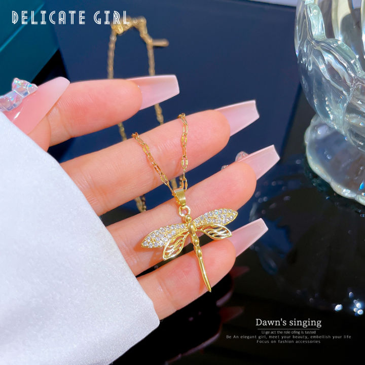 DIEYURO%20316L%20Stainless%20Steel%20Personality%20Dragonfly%20Pendant%20Necklace%20For%20Women%20Fashion%20Girls%20Clavicle%20Chain%20Party%20Jewelry%20Gifts%20-%20Image%204