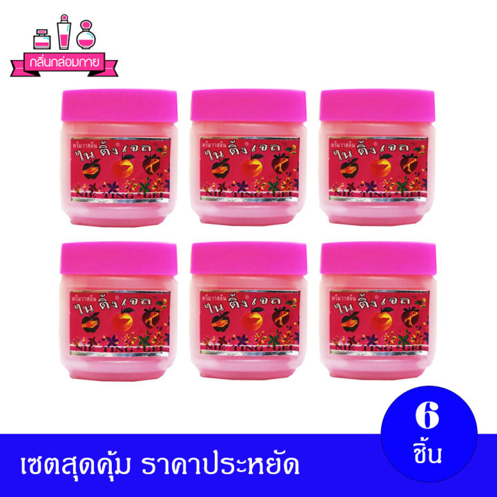 Vaseline Nighting Gel Cream, Special Fragrance Formula (Pink), 50 Ml. 6 Pieces